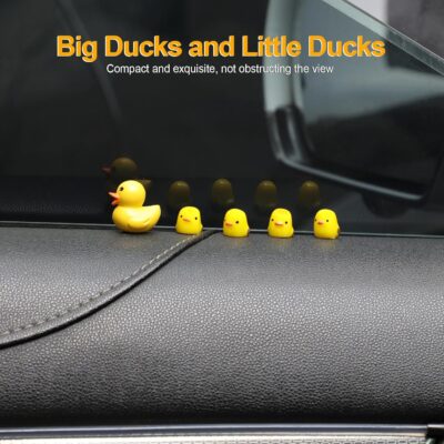 20 Pcs Mini Ducks Car Dashboard Decors, Cute Rearview Mirror Ornaments, Funny Interior Car Accessories with Adhesive Stickers for Automotive Window Home Garden Decorations - Image 5