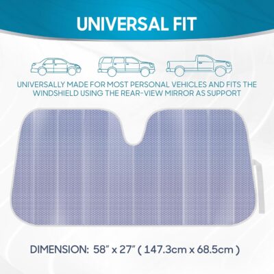 BDK Lavender Shine Car Windshield Sun Shade Accordion Folding Sunshade for Windshield Blocks UV Rays Sun Visor for Car Front Window Protector - Easy Setup Keeps Your Vehicle Cool - 58 x 27 inches - Image 8