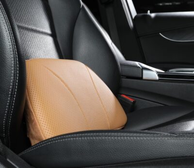 Genuine Leather Lumbar Support Pillow,Back Pain Relief Cushion,fits Tightly Around Waist,Real Cowhide,Memory Foam,fit Car Drive,Office Chair,Rest seat,Improve Posture,Portable,15.5''Lx 8.7''H - Image 2