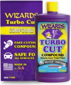 Wizards Turbo Cut Buffing Compound for Car Scratch Repair - 32 fl oz - Removes 1200-1500 Scratches - Rubbing Compound for Cars & Boats - Paint Restorer for Vehicles