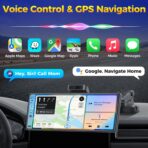 10.26" Wireless Apple CarPlay Android Auto Car Screen - Secure Strong Bracket, 4K Dash Cam, GPS Navigation, HD Touchscreen, AirPlay, Car Stereo, Fits All Vehicles - Image 7