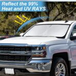 for Silverado Windshield Sun Shade Sunshade for 2019-2026 Chevy Silverado 1500 Truck Accessories Regular cab, Crew cab, Double Cab 2Door 4Door Windshield Cover 210T Reflective Window Protector - Image 2