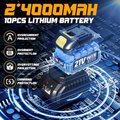 Cordless Buffer Polisher for Car Detailing,7230 RPM Car Buffer Polisher,21V 4.0Ah Li-ion Battery,Cordless Polisher With 29 PCS Car Detailing Kit,for Polishing, Waxing, Boat Sanding, Scratch Removing - Image 4