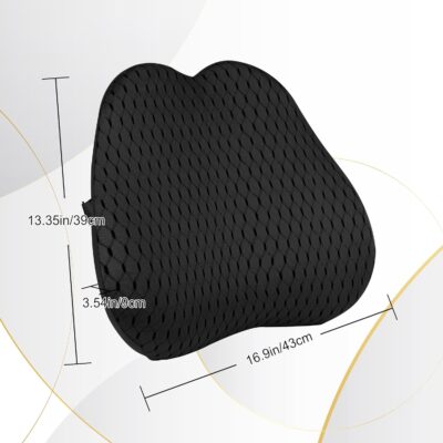 Lumbar Support Pillow for Office Chair,Memory Foam Back Lumbar Support Pillow,Relieve Back Pain,3D Breathable Fabric&Shoulder Strap Fixation,Back Support for Office Chair/Wheelchair/Car(Black) - Image 7