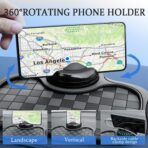Multifunction Car Anti-Slip Mat Car Dashboard Mat 360° Rotating Adjustable Phone Holder with Hidden Parking Number Plate PVC Grid Style Mat - Image 3