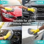 Microfiber Cleaning Cloths for Cars - 2 Pack Chenille Microfiber Wash Pads Gray Car Wash Pad for Gentle Cleaning of Cars Motorcycles Boats,Soft and Highly Absorbent,Easy to Clean and Reusable - Image 3