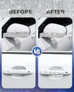 Bling Car Door Handle Protector, 10 PCS, White Sparkling Rhinestone Cars Door Protective Cover, Anti-Scratch Auto Handles Sticker, Universal Bling Car Accessories for Women - Image 4