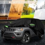 Waterproof Car Covers Replace for 2007-2025 Jeep Compass, 6 Layers All Weather Custom-fit Car Cover with Zipper Door & Windproof Bands for Snow Rain Dust Hail Protection (Compass) - Image 6