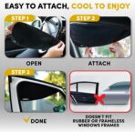 Car Window Shades for Side Window with 16 Magnets, Perfect for Driver's car Sun Visor Extender for Car, Easy On and Off, Foldable Fabric Sunshade for More Safety - Image 5