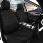 Breathable Premium Car Seat Covers Full Set，3D Air-Mesh Seat Covers for Cars，Comfortable Safety Airbag Compatible，Universal for Most Cars Sedan Truck SUV(Black) - Image 2