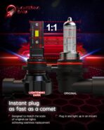 9005+H11 Light Bulbs, HB3+H8/H9 Fog Bulbs Combo 6500K Xenon White Extremely Bright Wireless Fanless (Pack of 4) - Image 3