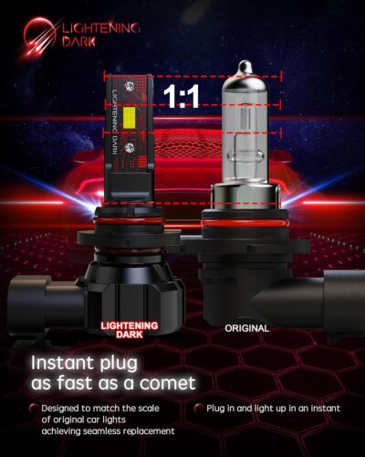 9005+H11 Light Bulbs, HB3+H8/H9 Fog Bulbs Combo 6500K Xenon White Extremely Bright Wireless Fanless (Pack of 4) - Image 3