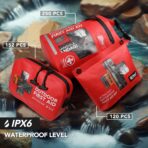 152 PCS Waterproof First Aid Kit, Portable Small Boat Dry Bag Bug Out Bags, Emergency Medical Kit Ideal for Boating, Camping, Fishing, Kayaking, Floating, Red - Image 6