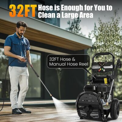 4200PSI Gas Pressure Washer 4.0GPM Gas Power Washer 212CC Gas Powered Washing Machine Commercial High Pressure Washer with 32ft Hose&5 Nozzles for Patio Garden Yard Vehicle,EPA/CARB/ETL - Image 7