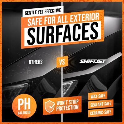 SwiftJet Orange Foam Car Wash Soap – pH Balanced Super Soapy Shampoo & Surface Cleaner – Thick Foaming Suds for Cars, Trucks, SUVs & Boats – Streak-Free Shine, Safe on Wax & Sealant (64 FL OZ) - Image 7
