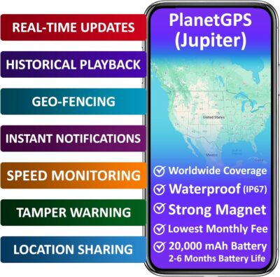 PlanetGPS (Jupiter) - Magnetic Waterproof GPS Tracker for Vehicles GPS Tracker for Cars Trucks with Worldwide Coverage (2 to 6 Months Battery) - Subscription Required (Starting $5.00 / Month) - Image 4