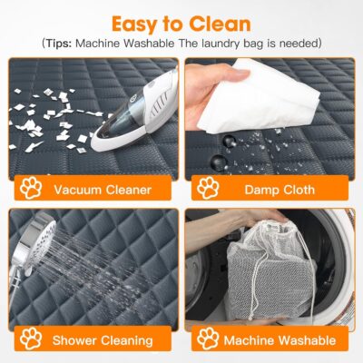 MIXJOY Dog Car Cover for Back Seat Cover Protector Waterproof Dog Seat Covers for Cars, Car Seat Protector for Dogs with 1 Dog Seat Belt, Nonslip Back Seat Cover for Kids, Trucks & SUV, Grey - Image 8