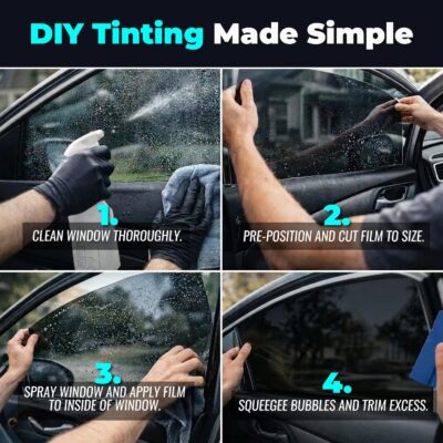 Car Window Tint BLACKGLASS IX® Professional Quality Film Tinting Roll for Car, Van & Vehicles (15% VLT, 20ft x 2ft, 2 Ply, Dark Smoke) Solar, Glare and Privacy with Installation Instructions - Image 3