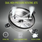 Hourleey 14" Pressure Washer Surface Cleaner, Stainless Steel Surface Cleaner with 4 Wheels for Concrete, Patio, Sidewalk, Deck, Pathway 1/4" Quick Connector, 2 Extension Wand, 4000 PSI - Image 4