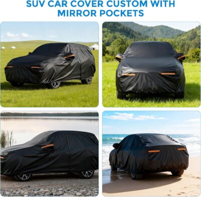 Winter Car Cover for GMC Acadia 2007-2025, Heavy Duty SUV Full Car Cover Waterproof All Weather Outdoor for Hail Snow Ice Rain Sun UV Dust Protector, with Driver Side Zipper & Reflective Strips - Image 6