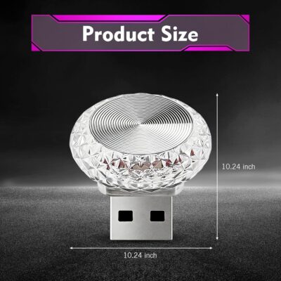 1 PC USB LED Car Interior Atmosphere Lamp, Plug and Play Portable Mini Car Night Ambient Light, Auto Dashboard Decoration Accessories for Most Cars, SUVs, Trucks (Purple) - Image 2