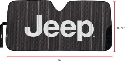 Plasticolor 003859W01 Jeep Black Matte Finish Front Windshield Sunshade for Car Truck SUV - Image 2