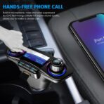 Bluetooth FM Transmitter Handfrees-Calling Radio Adapter Car Kit with Dual USB Port MP3 Player Support TF Card USB Flash Drive - Image 2