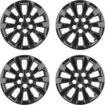 Hubcaps Compatible with Nissan Leaf 2011-2025 ;Nissan SENTRA 2013-2019,16 inch Wheel Covers;Set of 4 Packs (Glossy Black) - Image 5
