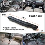 Leather Car Seat Gap Filler, 2 Pack No-Drop Seat Guard Universal Gap Stopper/Catcher to Fill The Gap Between Seat and Console Black Car Crevice Blocker Space Pad - Image 5