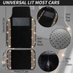 NBTEPEM 12 Pcs Bling Car Accessories Set for Women Car Floor Mats Full Set Steering Wheel Cover Seat Belt Covers Coasters Universal Fit Car SUV Truck Van Gold - Image 4