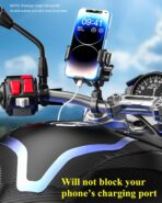 BRCOVAN 1'' Ball Phone Mount Holder with Vibration Dampener, Compatible with RAM Mounts B Size Double Socket Arm, Adjustable fit 5.4-7.2'' Phone, for Motorcycle ATV UTV Car Bike Boat Truck Scooter - Image 9