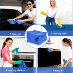 SHENLI 30Pack Edgeless Microfiber Towels for Car Detailing, 16x16 Inch Dark Blue Detailing Drying Wash Polishing Ultra-Absorbent Lint-Free Cleaning Cloths for Cars Windows Cleaning Household Supplies - Image 7