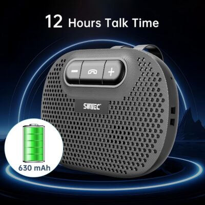 Bluetooth Speaker for Car Hands Free - Bluetooth Speakerphone for Cell Phone Support Siri Google Voice Assistant - Wireless Car Kit with Visor Clip BC966C - Image 3