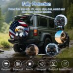 RV Spare Tire Cover with American Eagle USA Flag, Trailer Tire Covers PVC Leather for Truck SUV Wrangler Camper Vehicle Wheel Cover Waterproof Sun Dust Protection 14 inch - Image 3