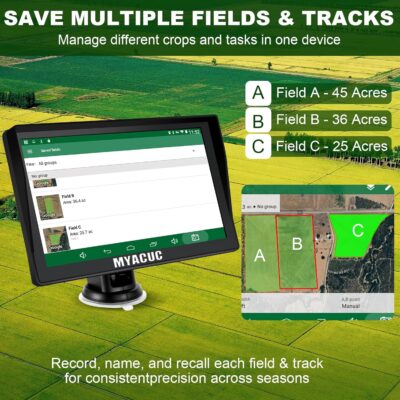 Tractor GPS Navigator for Precision Farming, GNSS Agricultural Farming Navigator with 9" Touch Screen Suitable for Spraying Plowing and Sowing Farmland Activities Automatic Positioning - Image 4