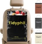 50 PCS Disposable Car Trash Bags Hanging, Leak-proof, Odor Seal. 2 Gallon Car Garbage Bags, Big Capacity. Independent of Car Trash Can, Easy Stick-On Car trash Bin for Car, SUV, Truck, Stroller. Black