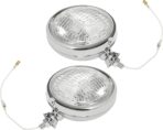 HECASA Pair Fog Lights Universal Fit 12 Volt 35 Watts Chrome Vintage Style Clear Lens Steel+Glass Adjustable Ball and Cup Mounting 2PCS - Image 8