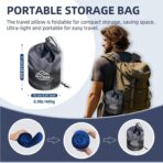 Travel Pillow with Extra Large Hood for Airplane Long Flights Privacy and Comfort Memory Foam with Velvet Cover for Road Trip Head&Neck Support for Plane Office Cars Sleeping & Rest (Navy Blue) - Image 8