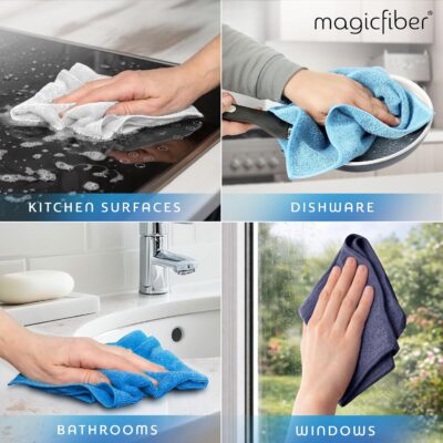 MagicFiber Microfiber Cleaning Cloth - Higher Quality, Larger Size - Micro Fiber Cloth for Cleaning Rags, Dust Cloths, Kitchen Dish Towels (12 Pack, 13”x11”) - Image 4