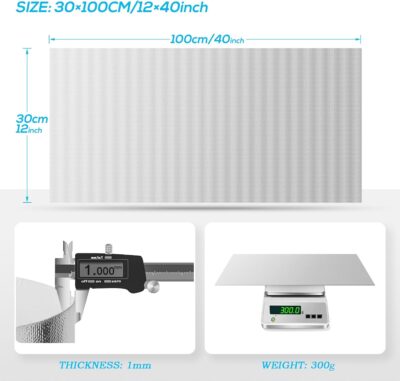 FLASLD Aluminized Heat Shield Thermal Barrier Adhesive Backed Heat Sleeve Up to 2000 Degrees Fahrenheit (12'' X 40'') - Image 2