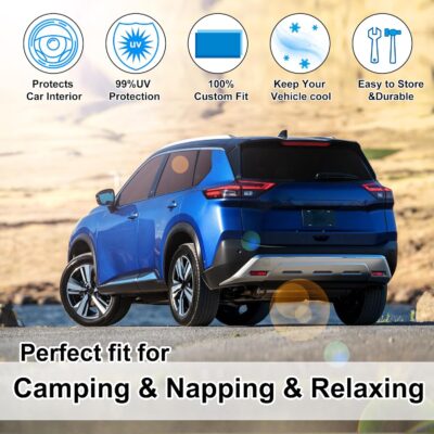TINGLU Window Shades for Nissan Rogue 2021-2025 2026(NOT for Rogue Sport) Accessories Car Side Full Windows Cover Camping Rear Triangular Windshield Sun Shade Sun UV Rays Privacy Protection 8PCS - Image 6