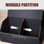 car organizers and storage for SUV,trunk organizer for sedan, leather foldable sleek box with lid,collapsible cargo bins, tool accessories containers,Collapsible Suede velvet (22 inch Covered) - Image 9