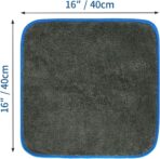 Microfiber Car Cleaning Cloths,1200 GSM Ultra Thick Microfiber Towels for Cars, Soft Car Drying Towel for Washing, Polishing and Auto Detailing 16'' x 16'' (3 Pack) - Image 7