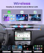 4Core 4G+128G Android 15 Car Radio for Toyota Yaris VIOS 2007-2013, Rimoody Car Stereo Wireless Carplay Andorid auto Mirror Link 9'' INCELL Screen GPS WiFi Bluetooth 5.0 FM/RDS EQ-32 SWC Backup Camera - Image 2