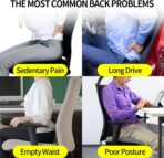 Lumbar Support Pillow for Office Chair,Memory Foam Back Lumbar Support Pillow,Relieve Back Pain,3D Breathable Fabric&Shoulder Strap Fixation,Back Support for Office Chair/Wheelchair/Car(Black) - Image 6