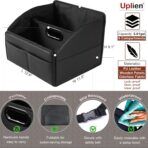 Car Storage Organizer [2025 UPDATED] Leather Car Caddy Basket for Front Seat Floor Back Seats Metal Handle 6 Compartments Adjustable Strap Buckles Slip-Resistant (Black) - Image 4