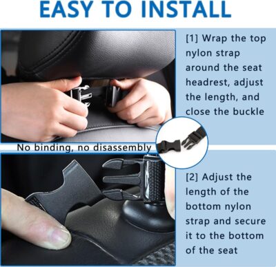 Aokdom 2PCS Car Seat Back Organizer,Extra Large Capacity Car Seat Organizer with 6 Mesh Pocket,2 Cup Holder & 4 Storage Bag,Road Trip Essentials for Kids & Adults - Image 4