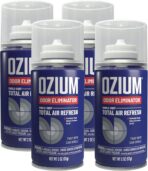 Ozium Air Sanitizer, 2 oz Car Fogger: Single-Shot Smoke Odor Eliminator & Car Air Freshener (New Car Smell, 4 Packs)