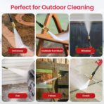 Electric Pressure Washer, 2.5 GPM Power Washer with Foam Cannon, Electric High Pressure Washer with 4 Quick Connect Nozzles for Cars, Driveways, Fences, Patios, Home Cleaning - Image 7