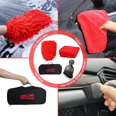 Car Detailing Kit, 18Pcs Car Detailing Brush Set, Car Cleaning Kit, Drill Brush Set, Car Detailing Brushes, Tire Brush - Car Wash Kit, Car Cleaning Tools brushes for Interior, Exterior, Wheels - Image 5